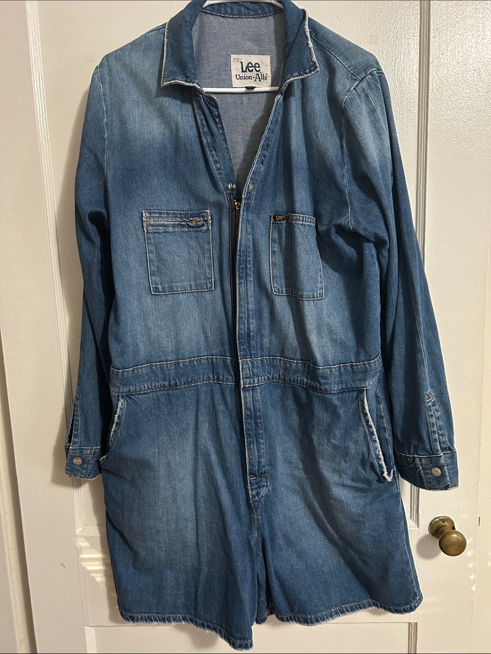 Lee Women's Medium Blue Denim Zip-Front Union-Alls